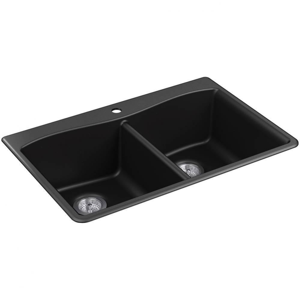Kennon® 33'' top-/undermount double-bowl kitchen sink