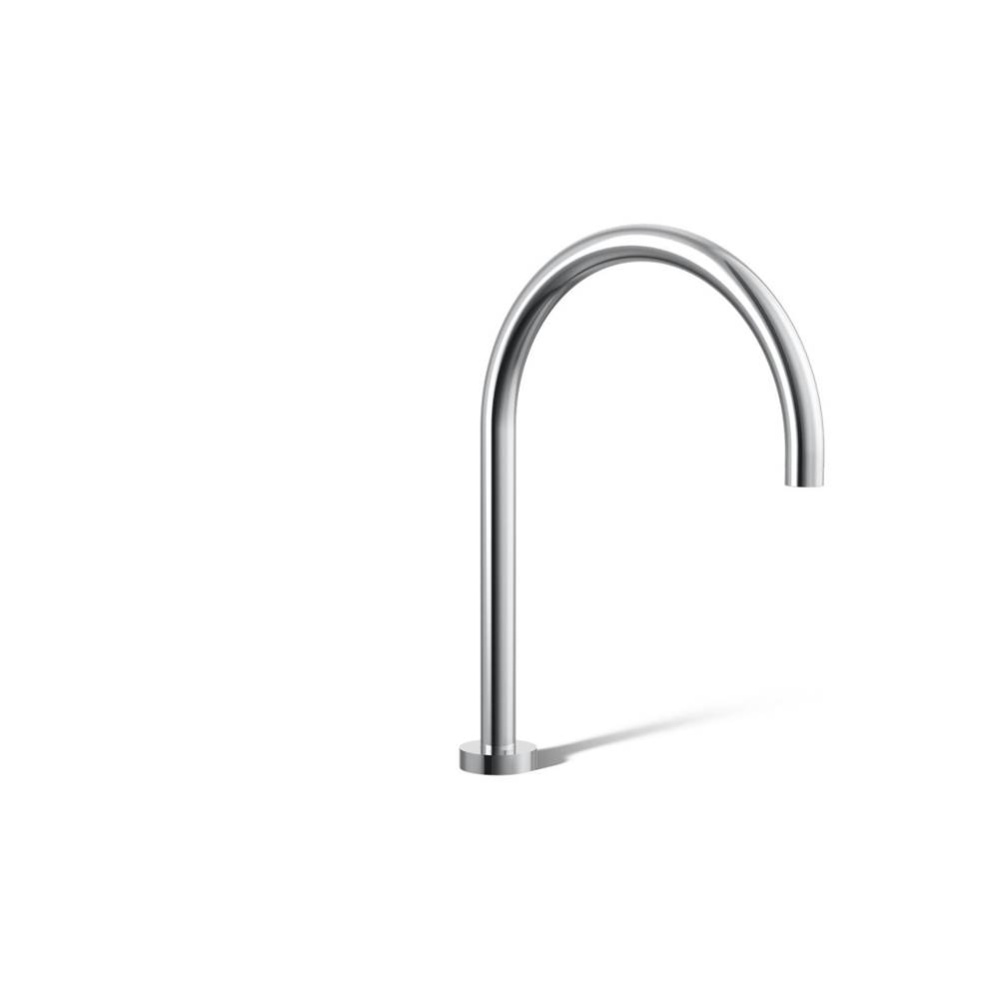 Laminar deck-mount non-diverter bath spout