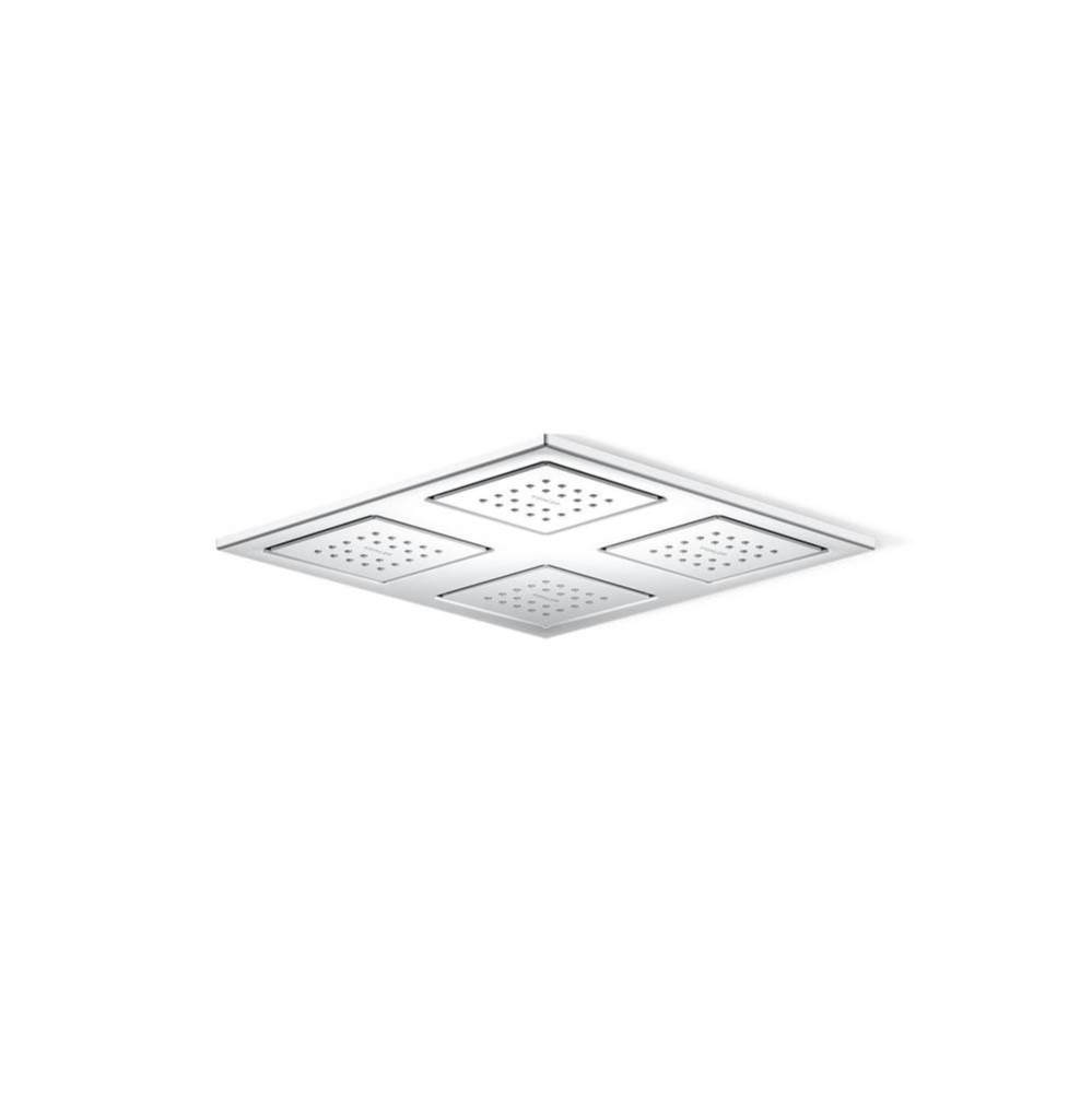 WaterTile® Rain Overhead shower panel with four 22-nozzle sprayheads