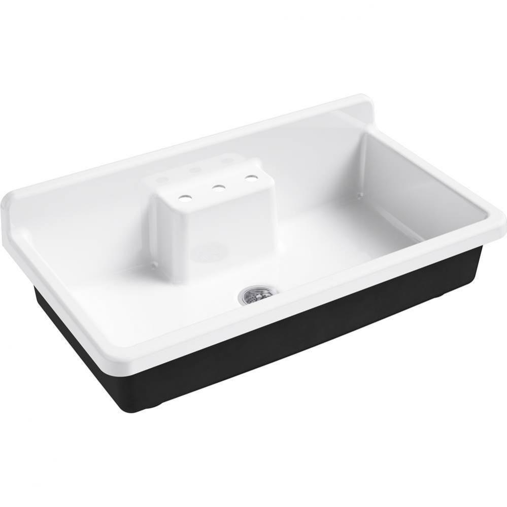 Farmstead® 45'' top-/wall-mount single-bowl workstation farmhouse kitchen sink