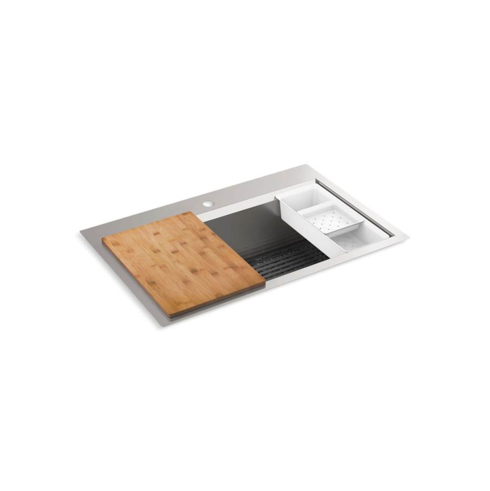 Task™ 33'' top-/undermount single-bowl workstation kitchen sink