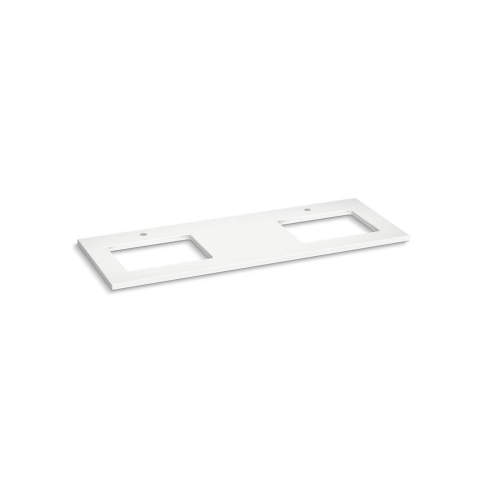 Silestone® 61'' quartz vanity top with two rectangular cutouts