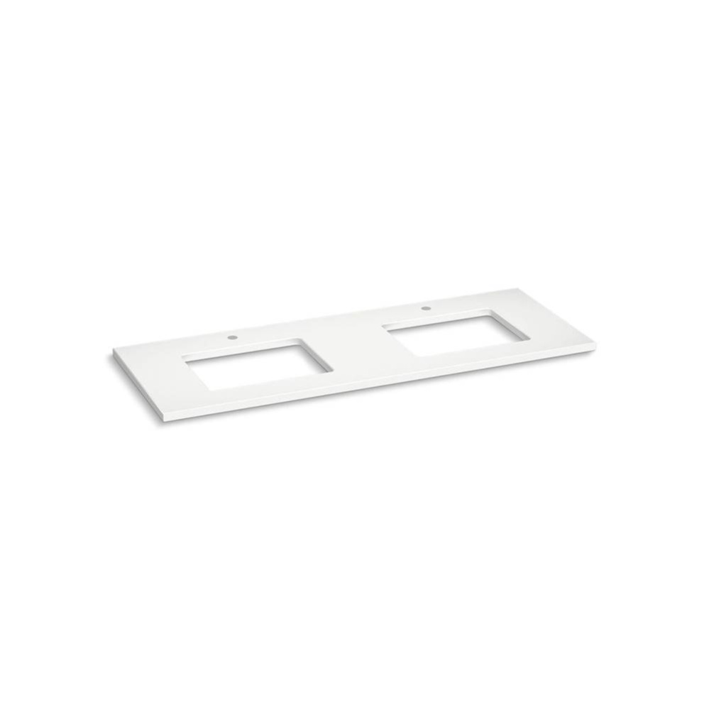 Silestone® 61'' quartz vanity top with two rectangular cutouts