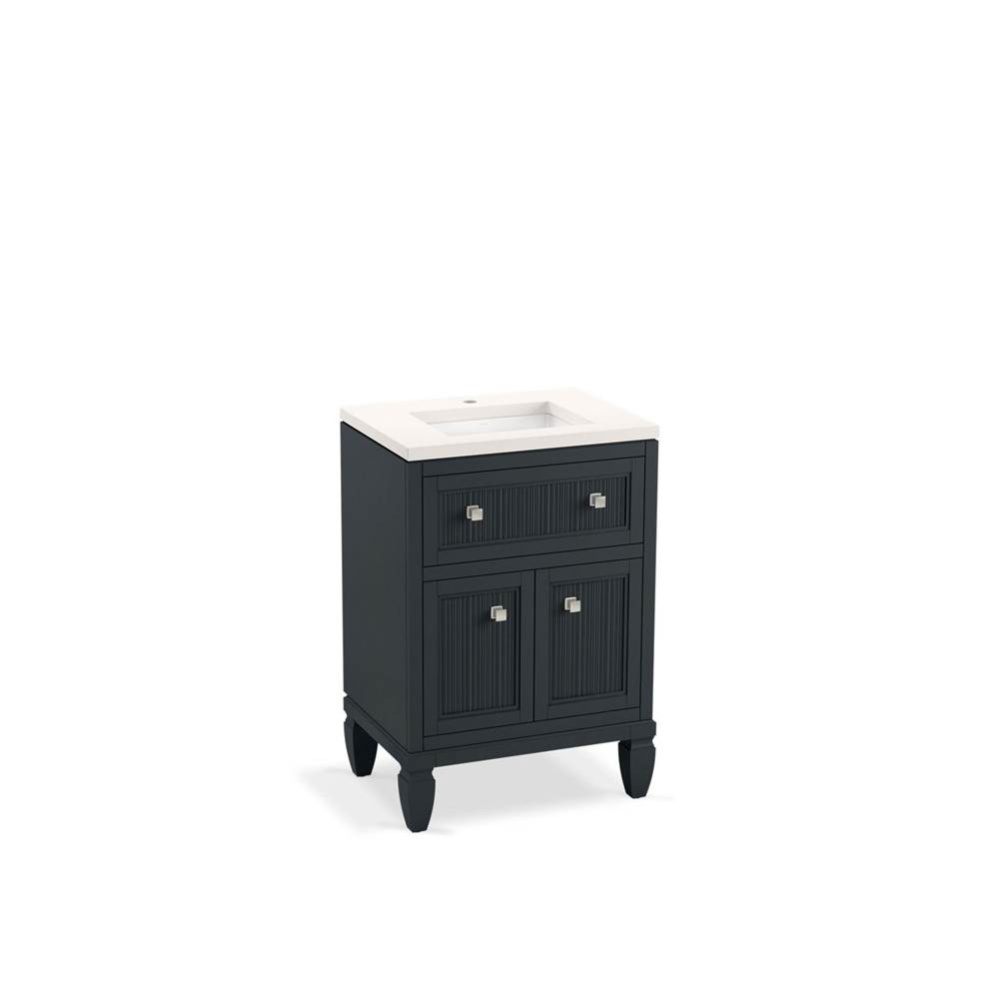 Hearthaven® 24'' bathroom vanity cabinet with sink and quartz top