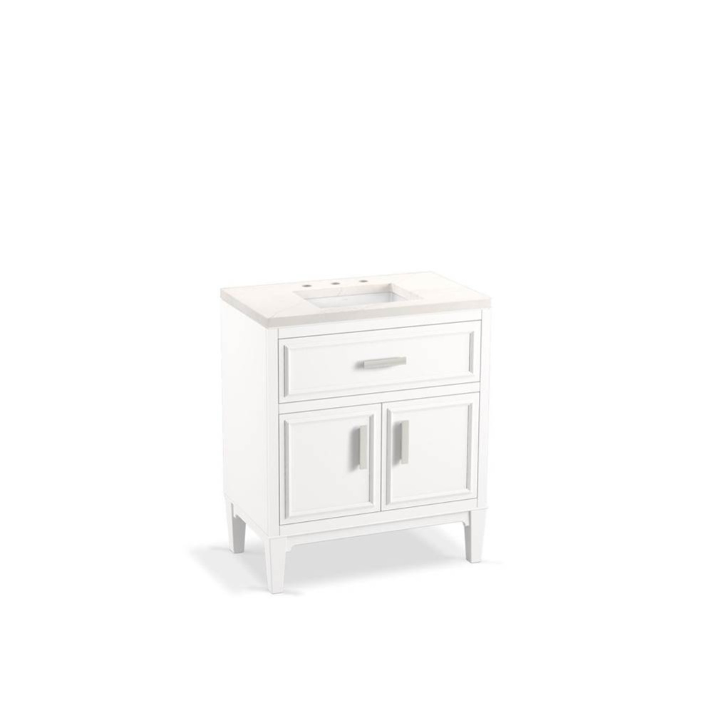 Southerk® 30'' bathroom vanity cabinet with sink and quartz top