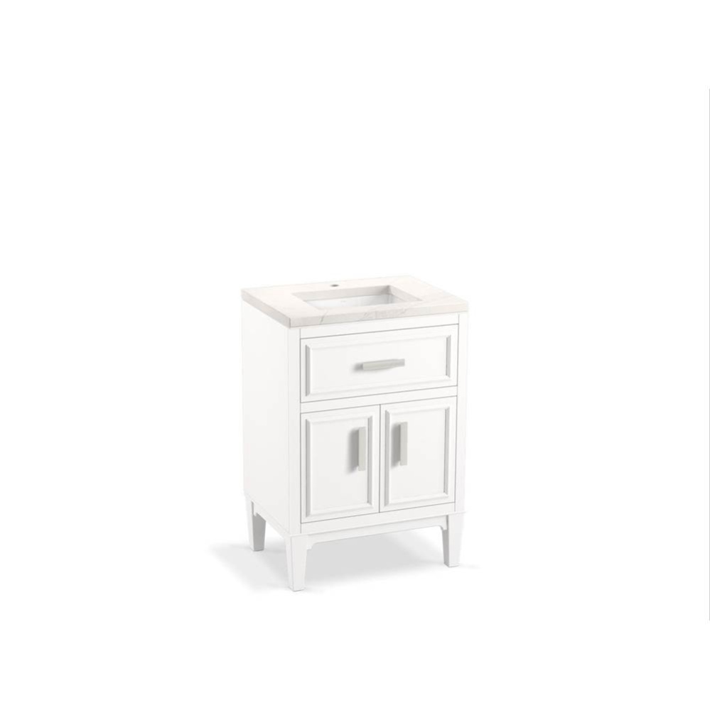 Southerk® 24'' bathroom vanity cabinet with sink and quartz top