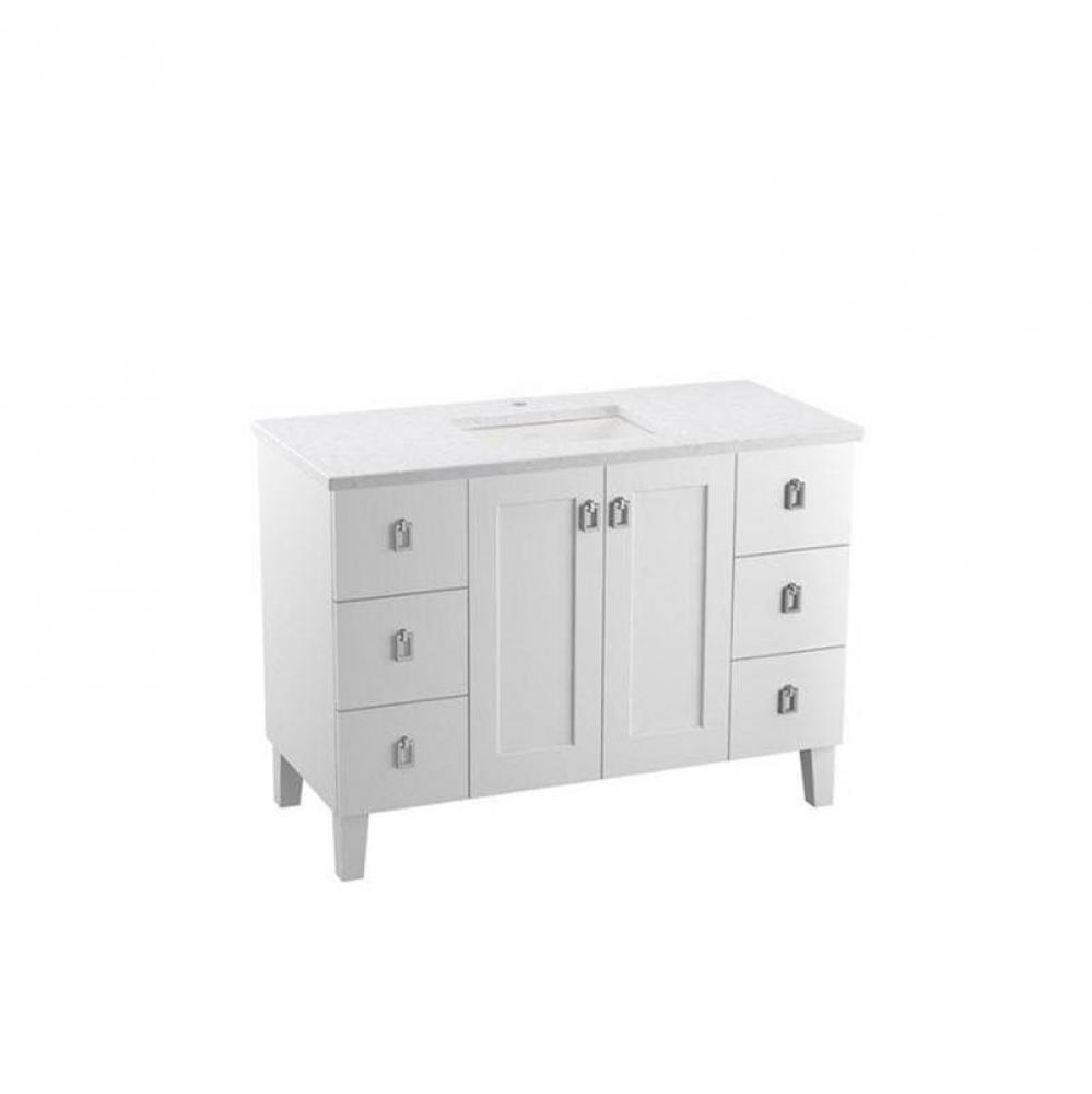 48'' bathroom vanity cabinet with sink and quartz top