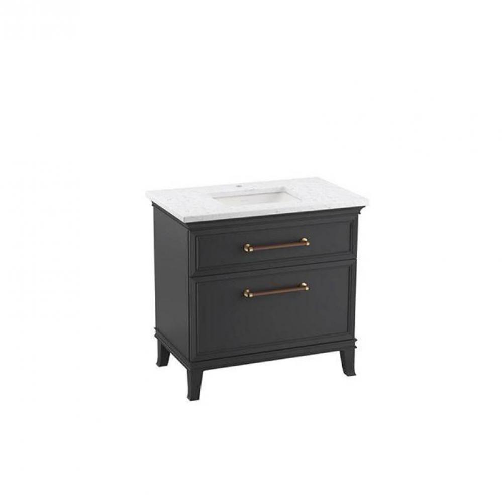 36'' bathroom vanity cabinet with sink and quartz top