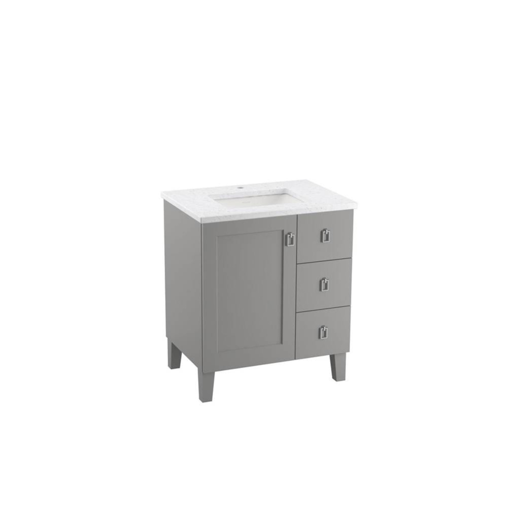 30'' bathroom vanity cabinet with sink and quartz top