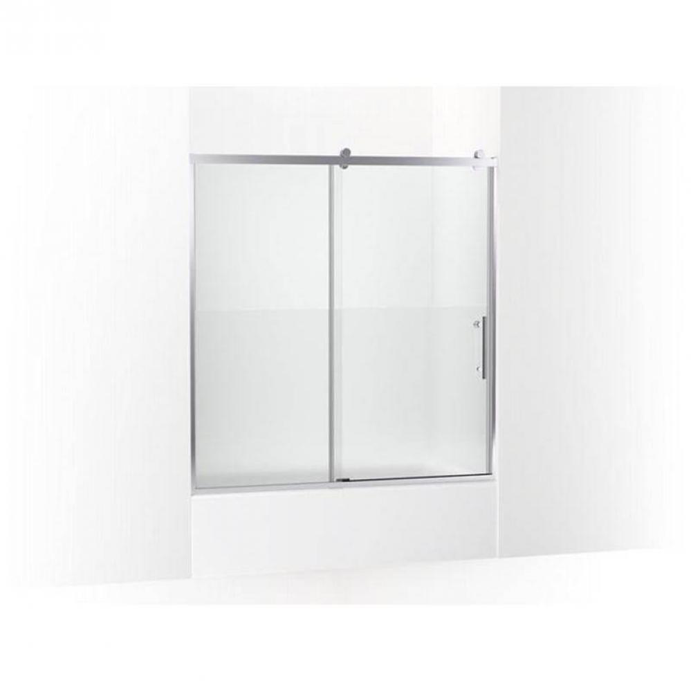 Rely® 62-1/2'' H sliding bath door with 3/8''-thick glass