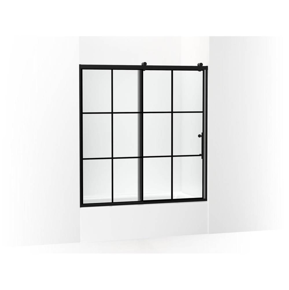 Rely® 62-1/2'' H sliding bath door with 3/8''-thick glass