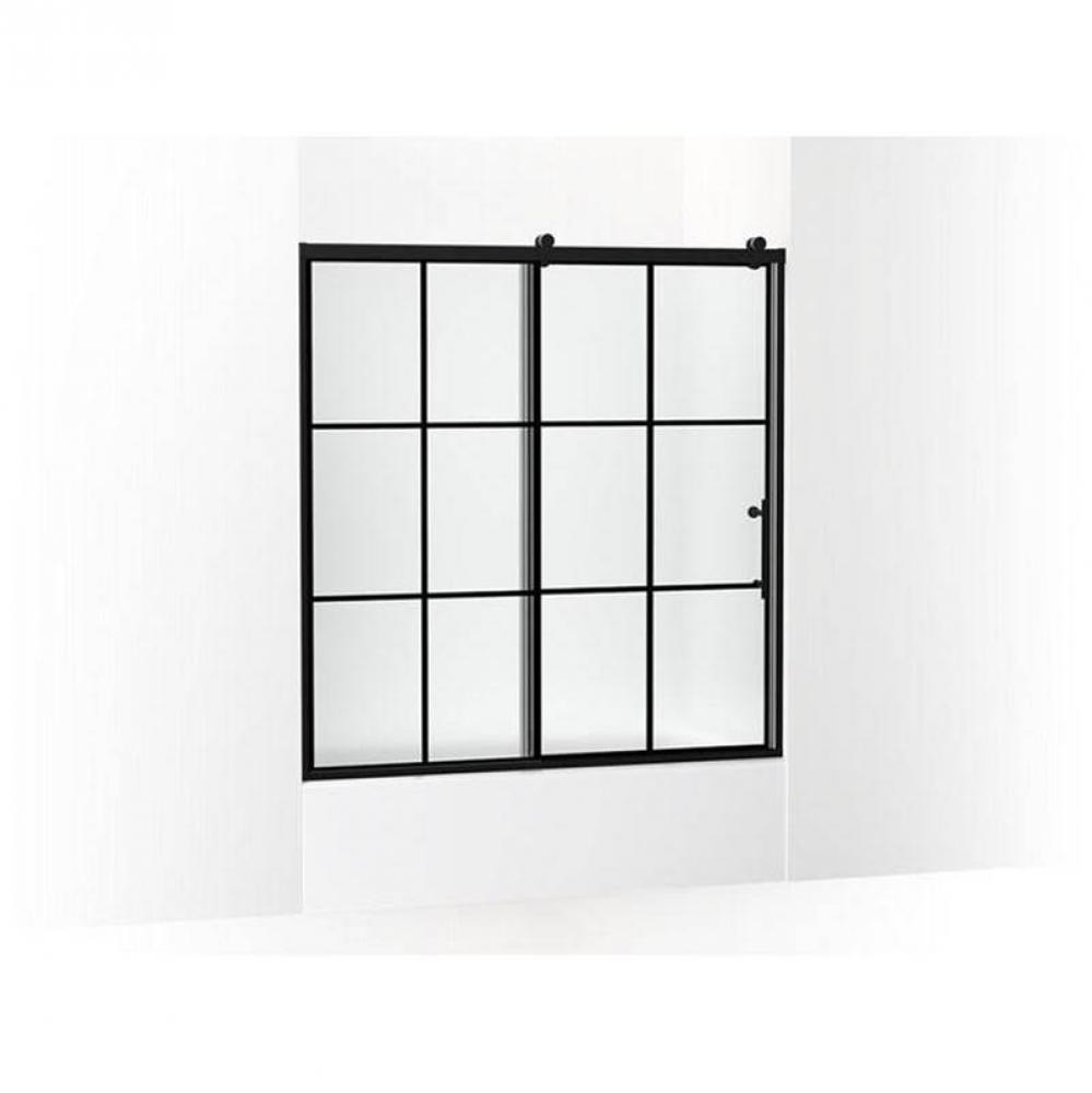 Rely® 62-1/2'' H sliding bath door with 3/8''-thick glass