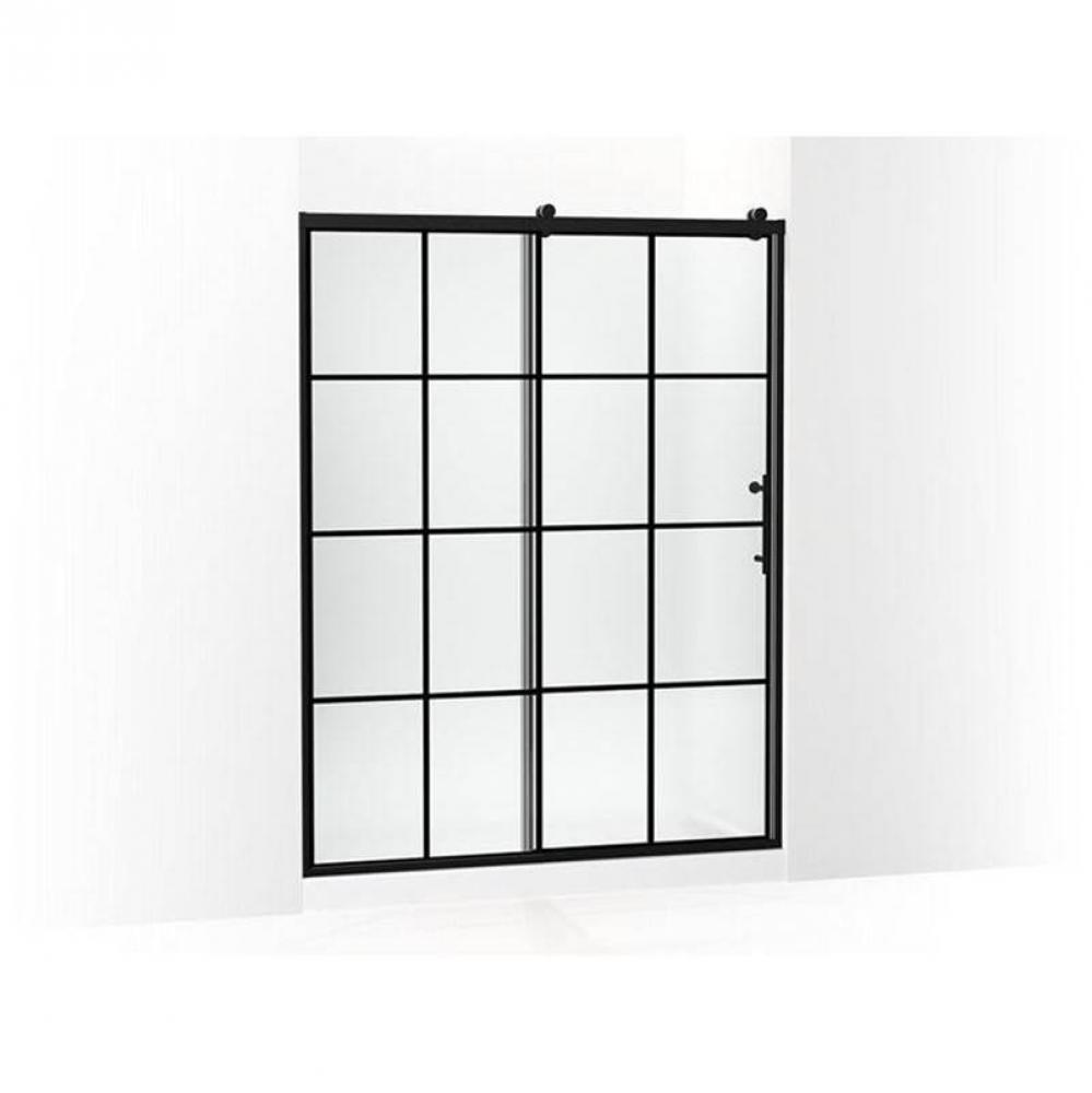 Rely® 77'' H sliding shower door with 3/8''-thick glass