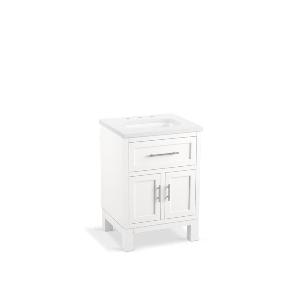 Quo® 24'' bathroom vanity cabinet with sink and quartz top