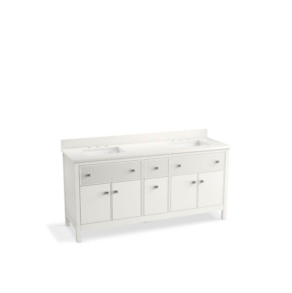 Malin™ by Studio McGee 72'' bathroom vanity cabinet with sinks and quartz top
