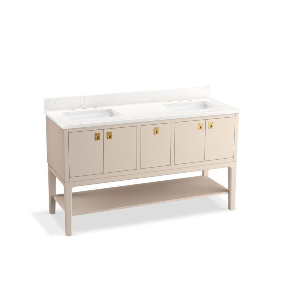 Seagrove® by Studio McGee 60'' bathroom vanity cabinet with sinks and quartz top