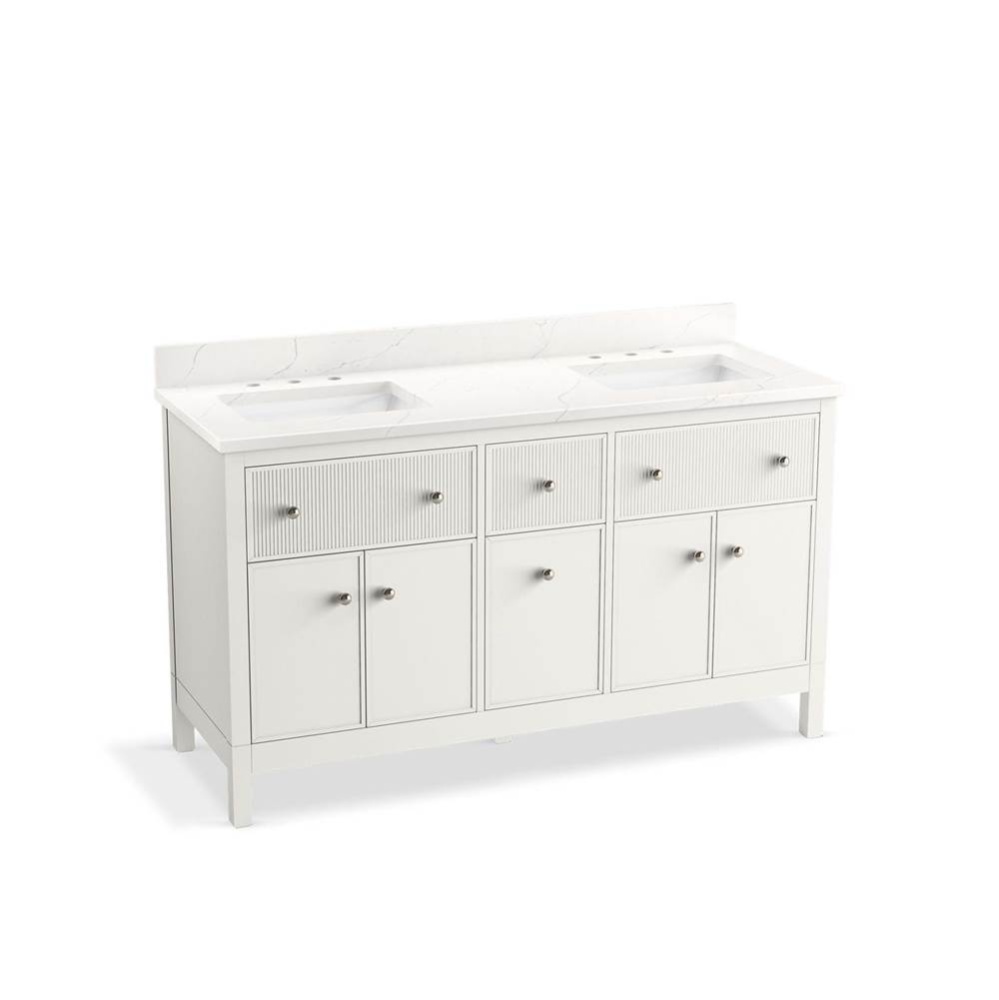 Malin™ by Studio McGee 60'' bathroom vanity cabinet with sinks and quartz top
