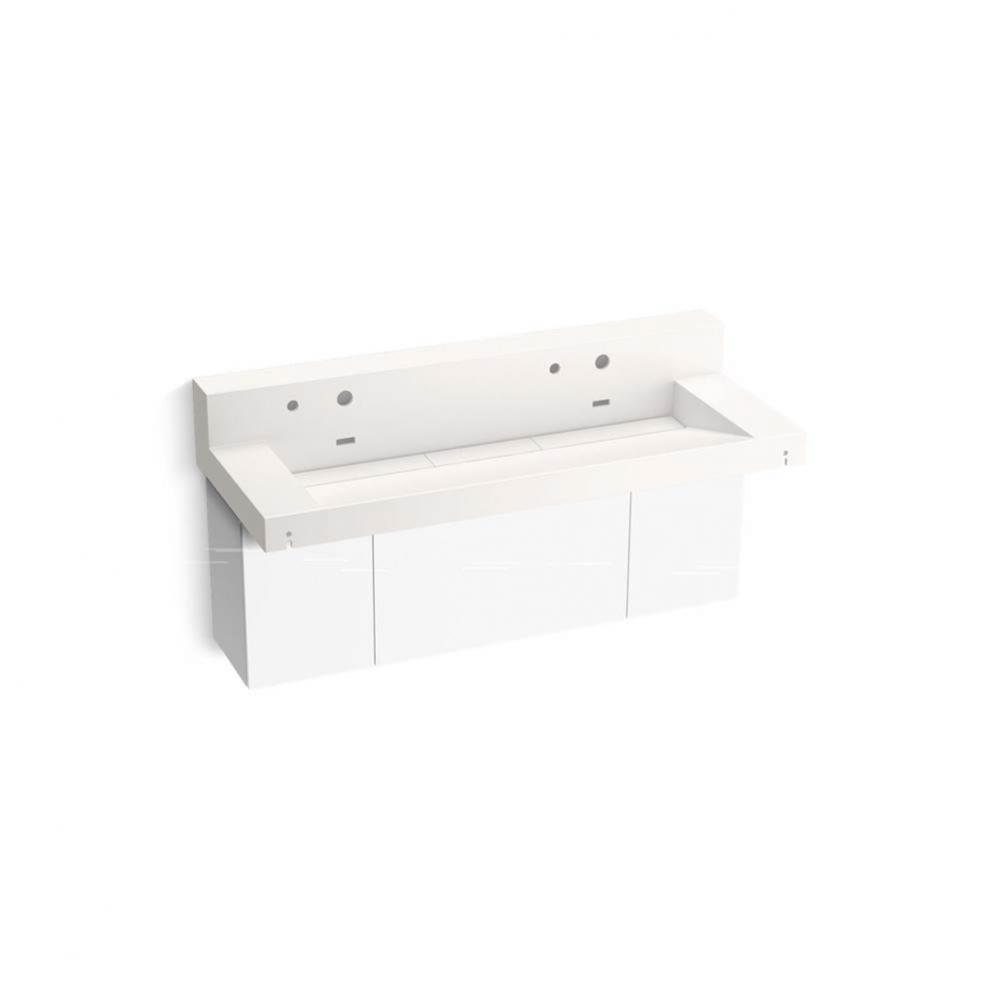 Constellation™ 60'' wall-mount trough lavatory system with backsplash