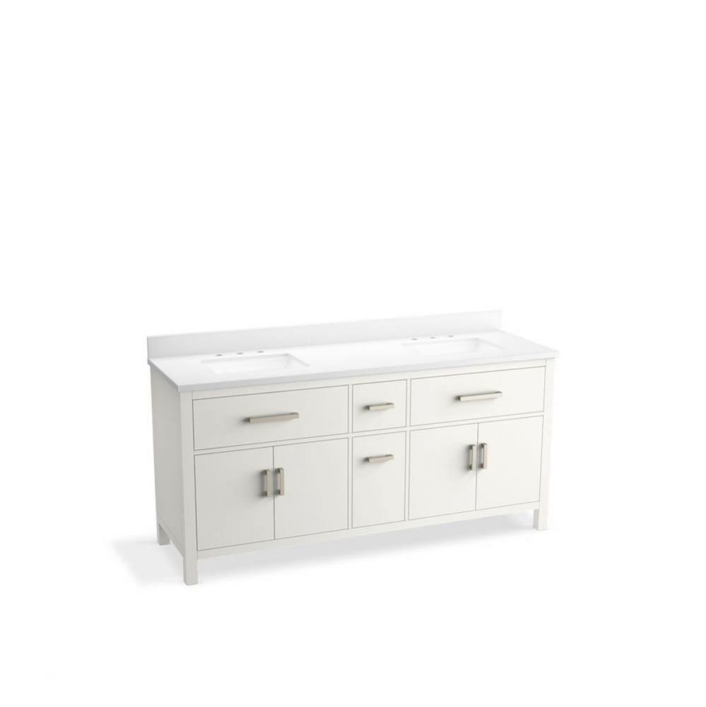 Kresla® 72'' bathroom vanity cabinet with sinks and quartz top