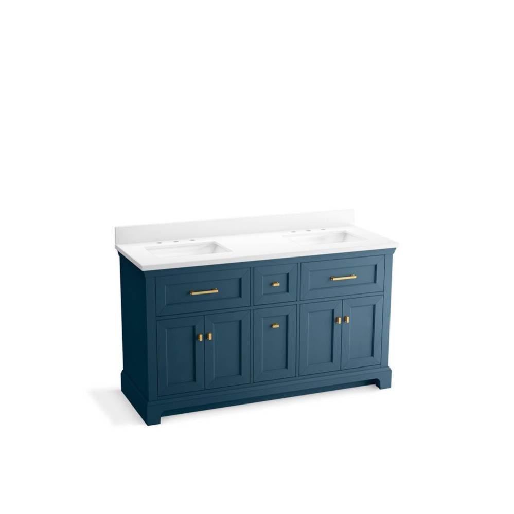 Charlemont™ 60'' bathroom vanity cabinet with sinks and quartz top