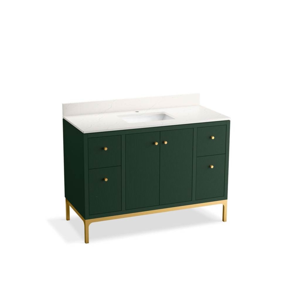 48'' bathroom vanity cabinet with sink and quartz top