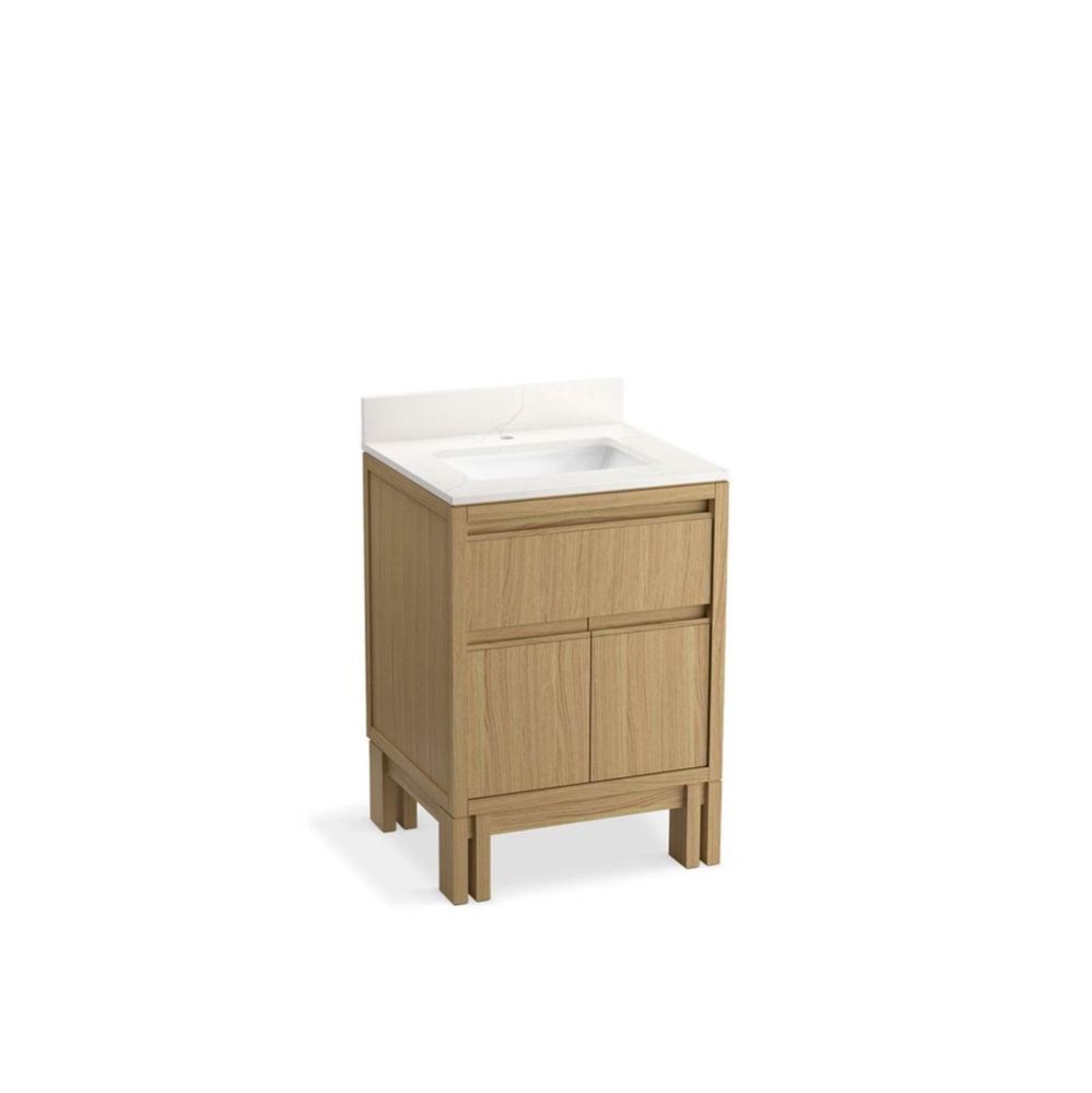 24'' bathroom vanity cabinet with sink and quartz top
