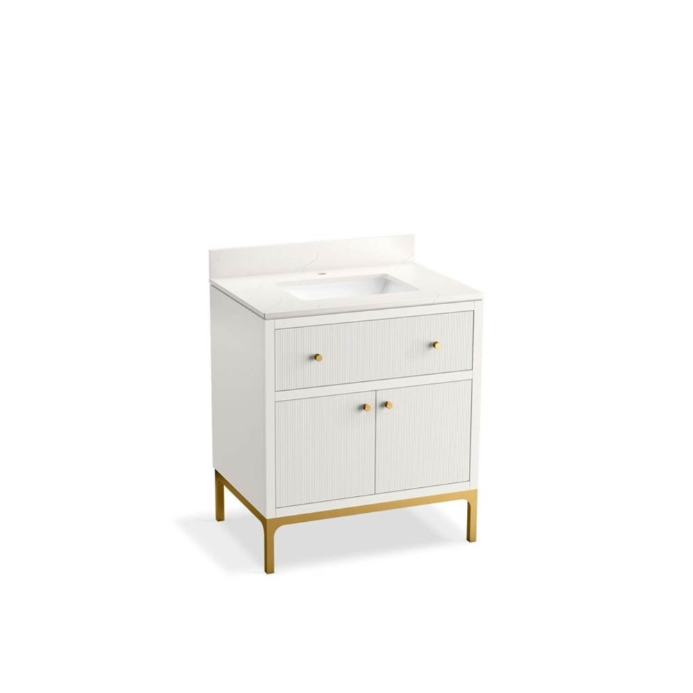 30'' bathroom vanity cabinet with sink and quartz top