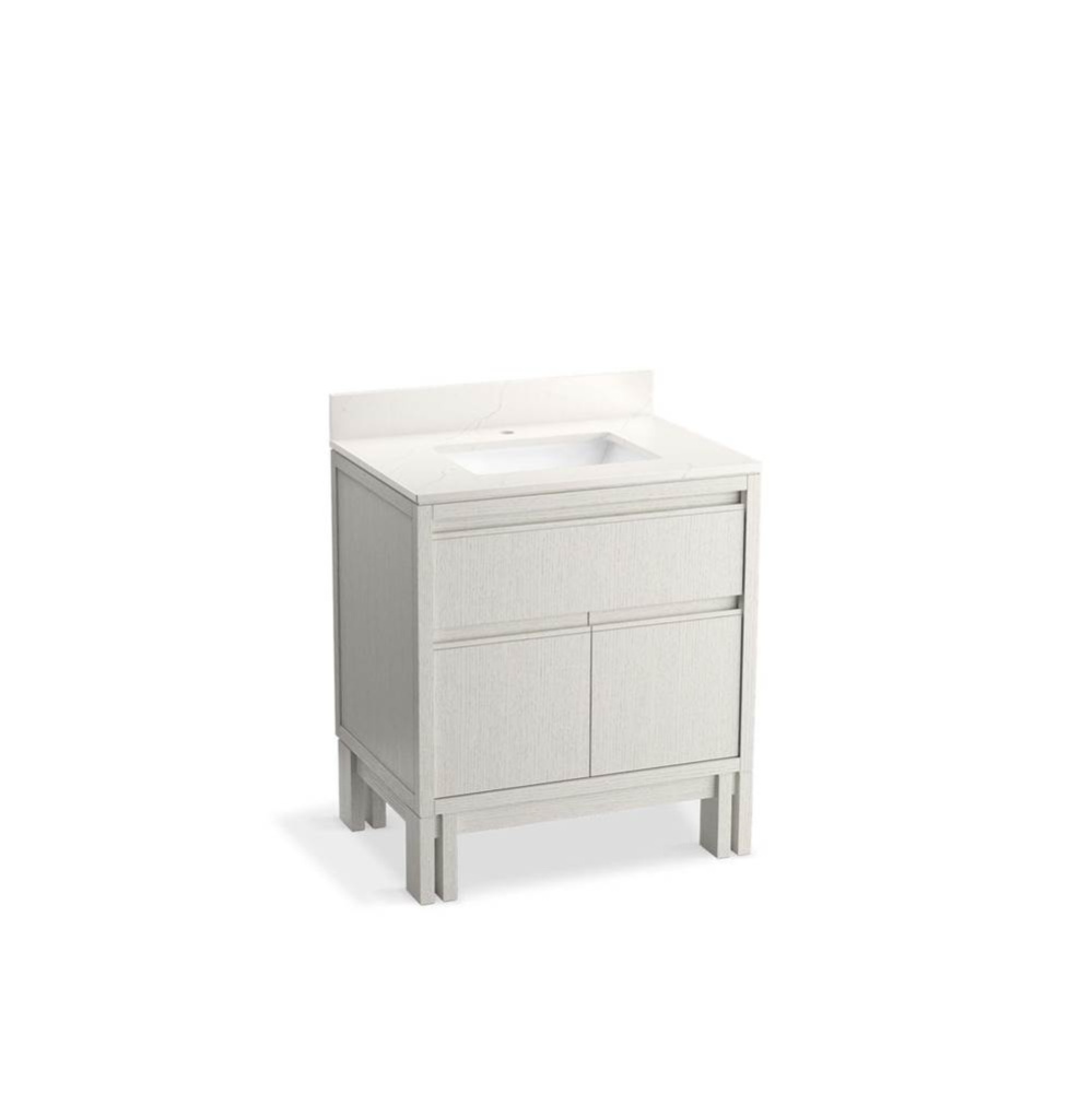 30'' bathroom vanity cabinet with sink and quartz top