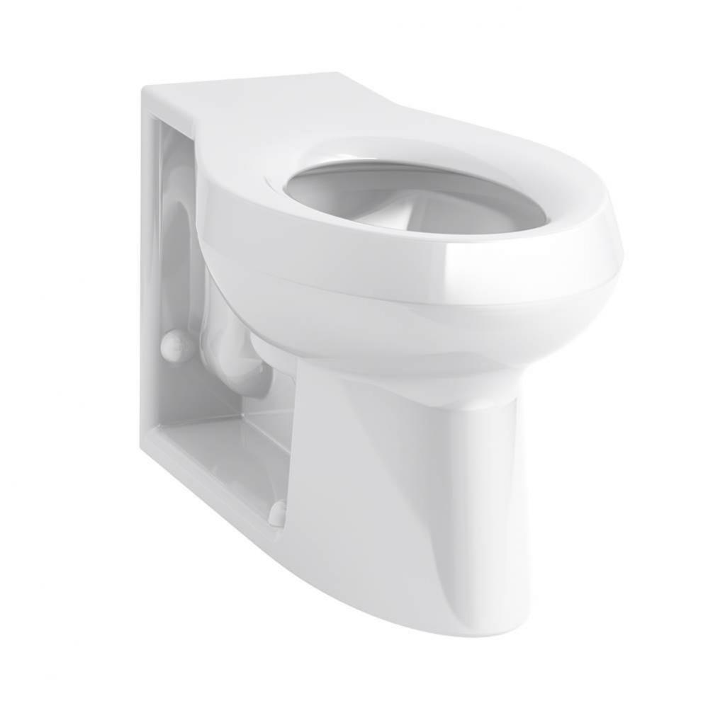 Anglesey™ Floor-mount rear spud antimicrobial flushometer bowl with integral seat