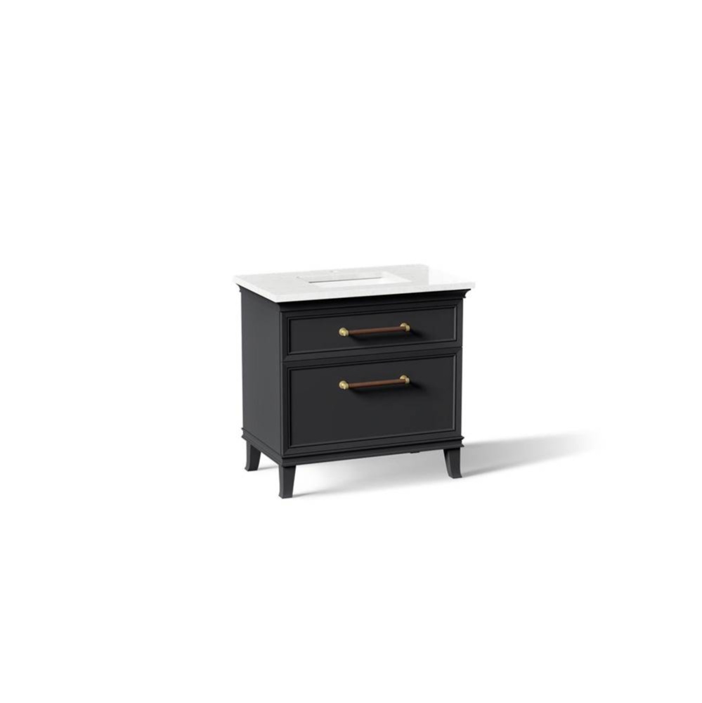 36'' bathroom vanity cabinet with sink and quartz top