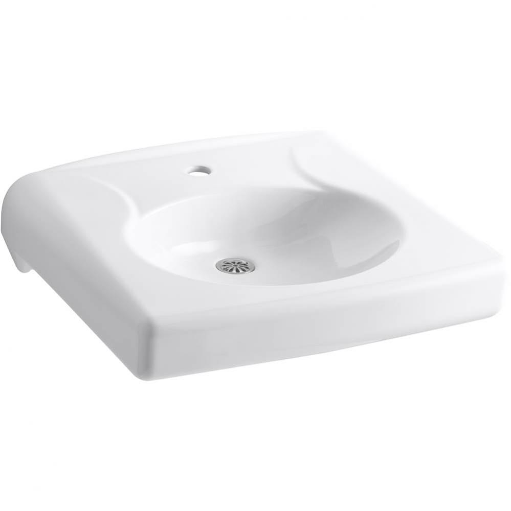 Brenham™ Wall-mount or concealed carrier arm mount commercial bathroom sink with single faucet h