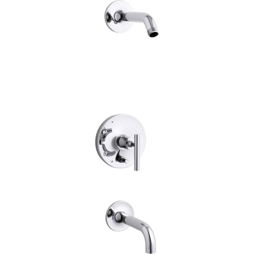 Purist® Rite-Temp® bath and shower trim kit with push-button diverter and lever handle,