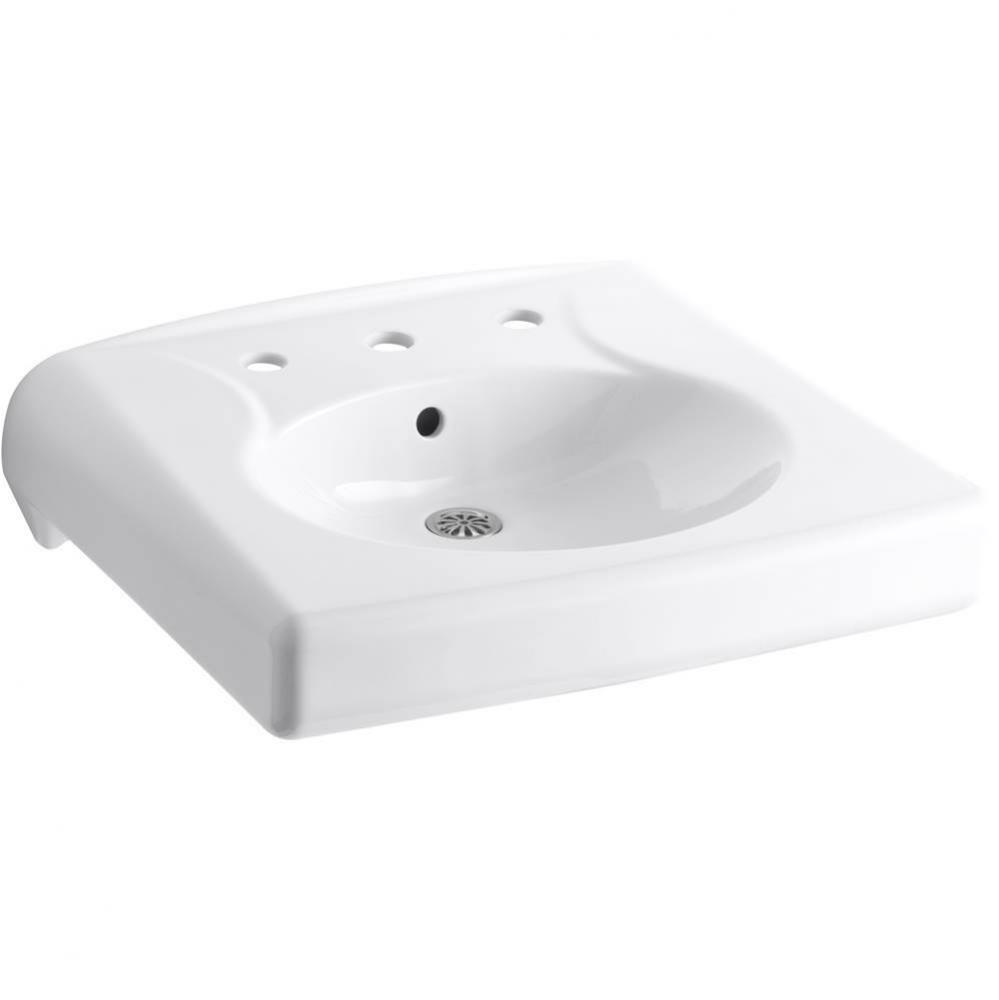 Brenham™ Wall-mount or concealed carrier arm mount commercial bathroom sink with widespread fauc