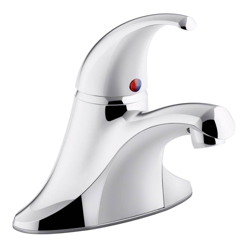 Coralais® single-handle centerset bathroom sink faucet with metal pop-up drain and lift rod,