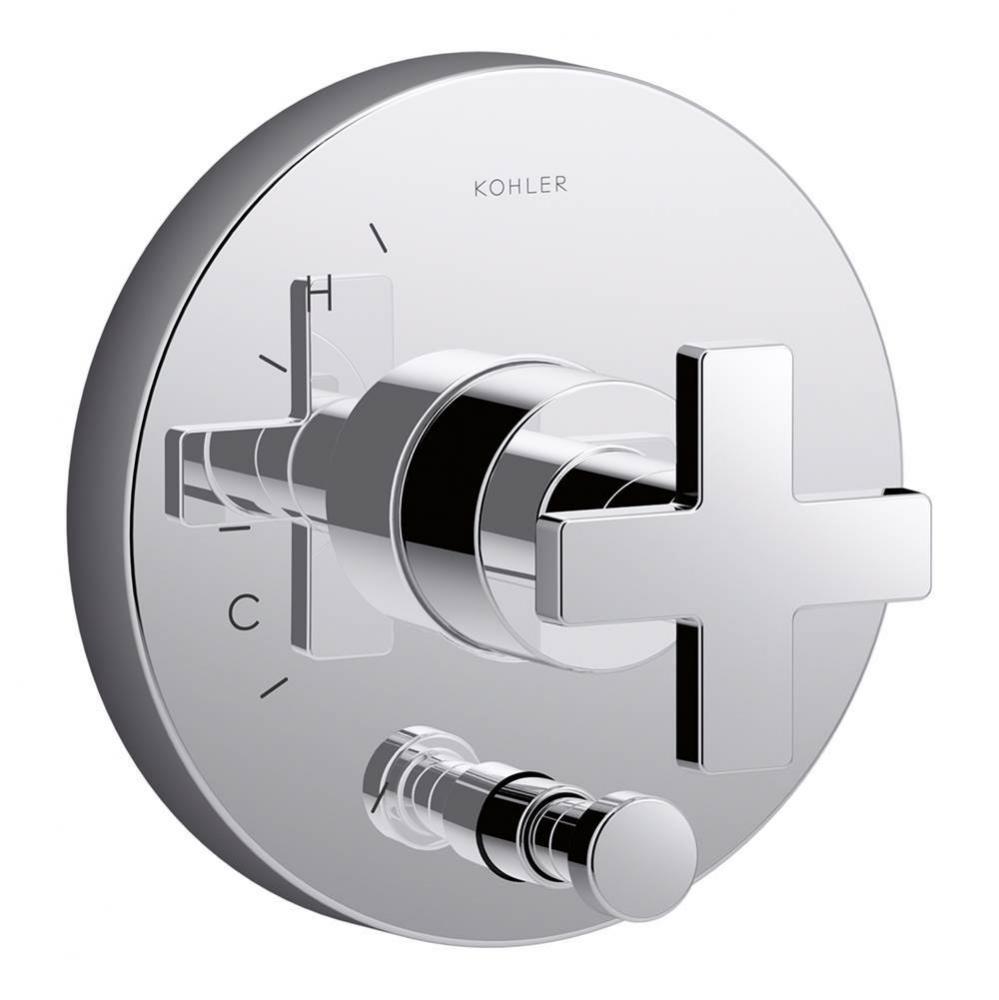 Composed® Rite-Temp® valve trim with push-button diverter and cross handle
