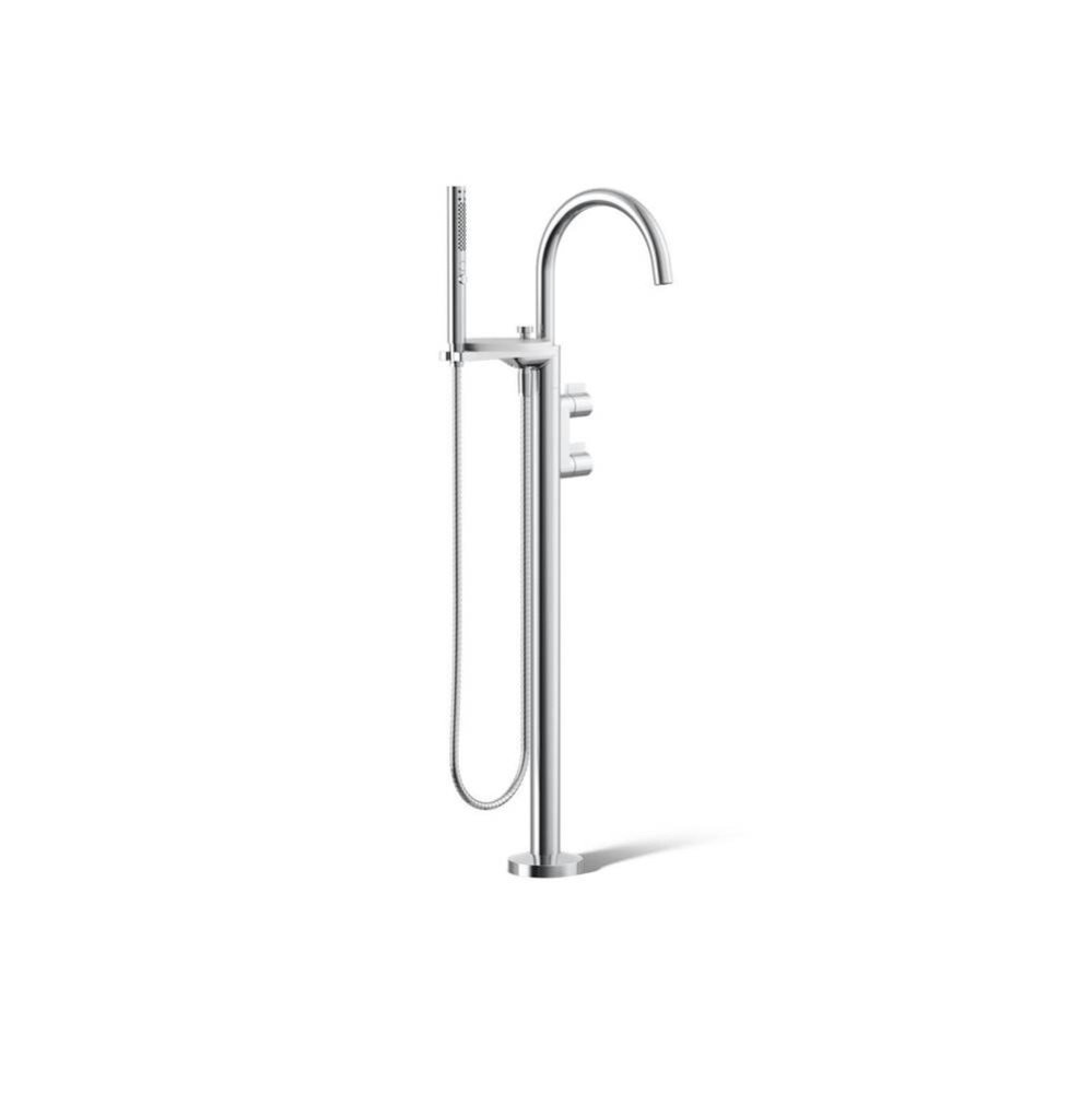 Components® Floor-mount bath filler trim with lever handles and handshower