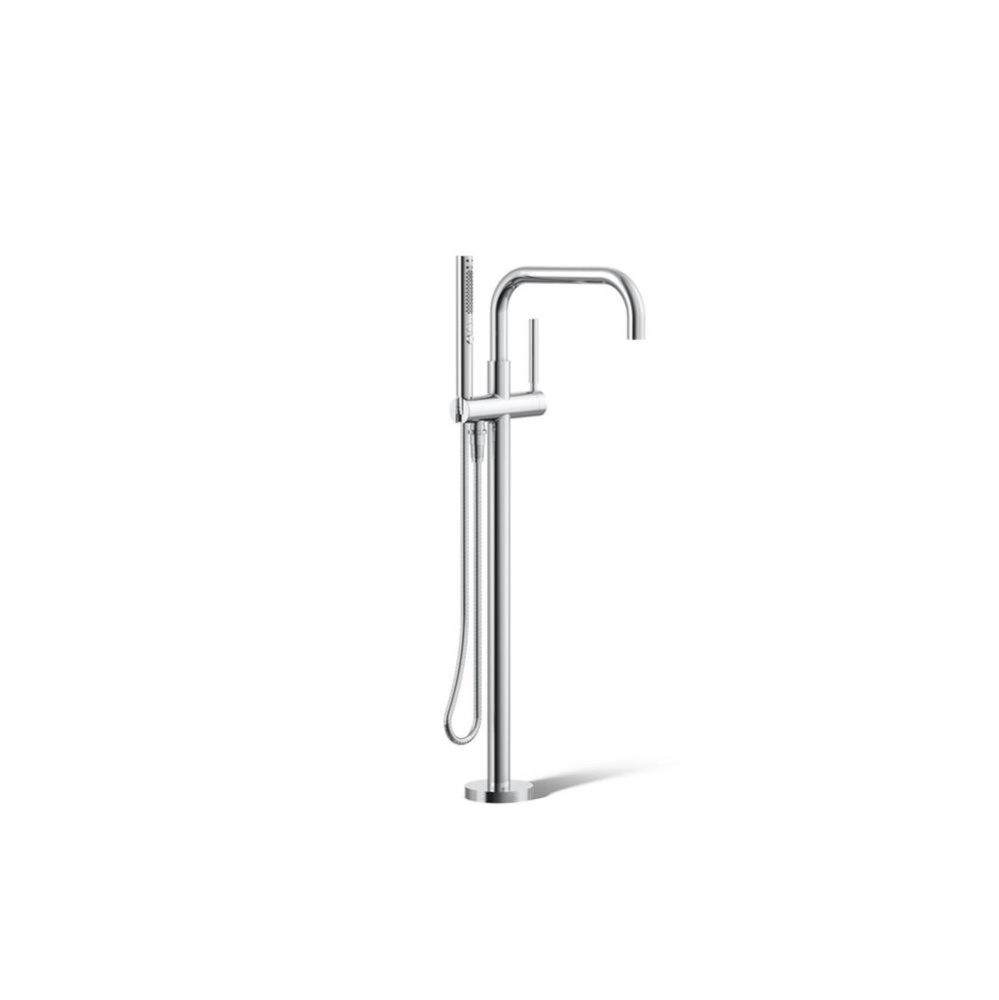 Purist® Floor-mount bath filler trim with handshower
