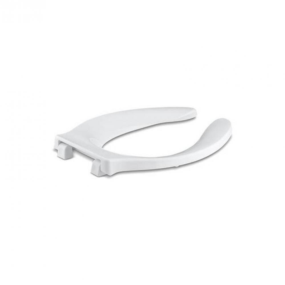 Stronghold® Commercial elongated toilet seat with integrated handle, self-sustaining check hi