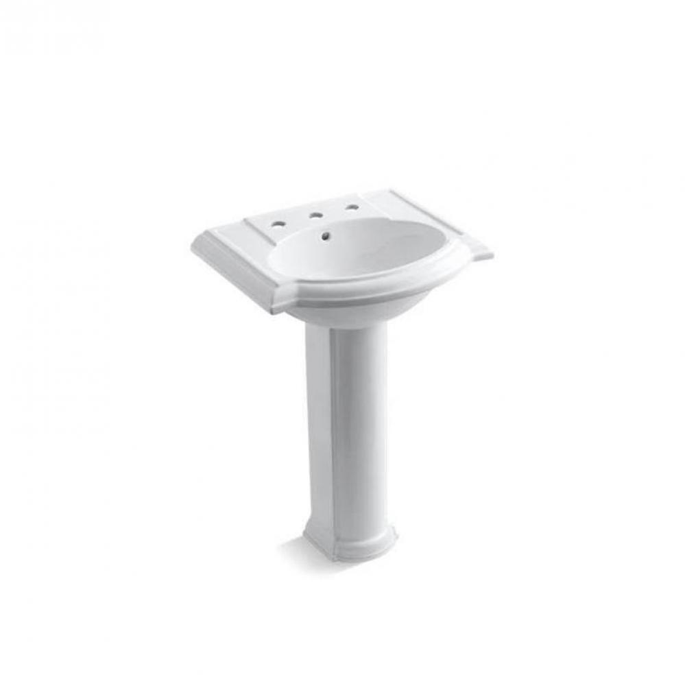 24-1/4'' rectangular pedestal bathroom sink