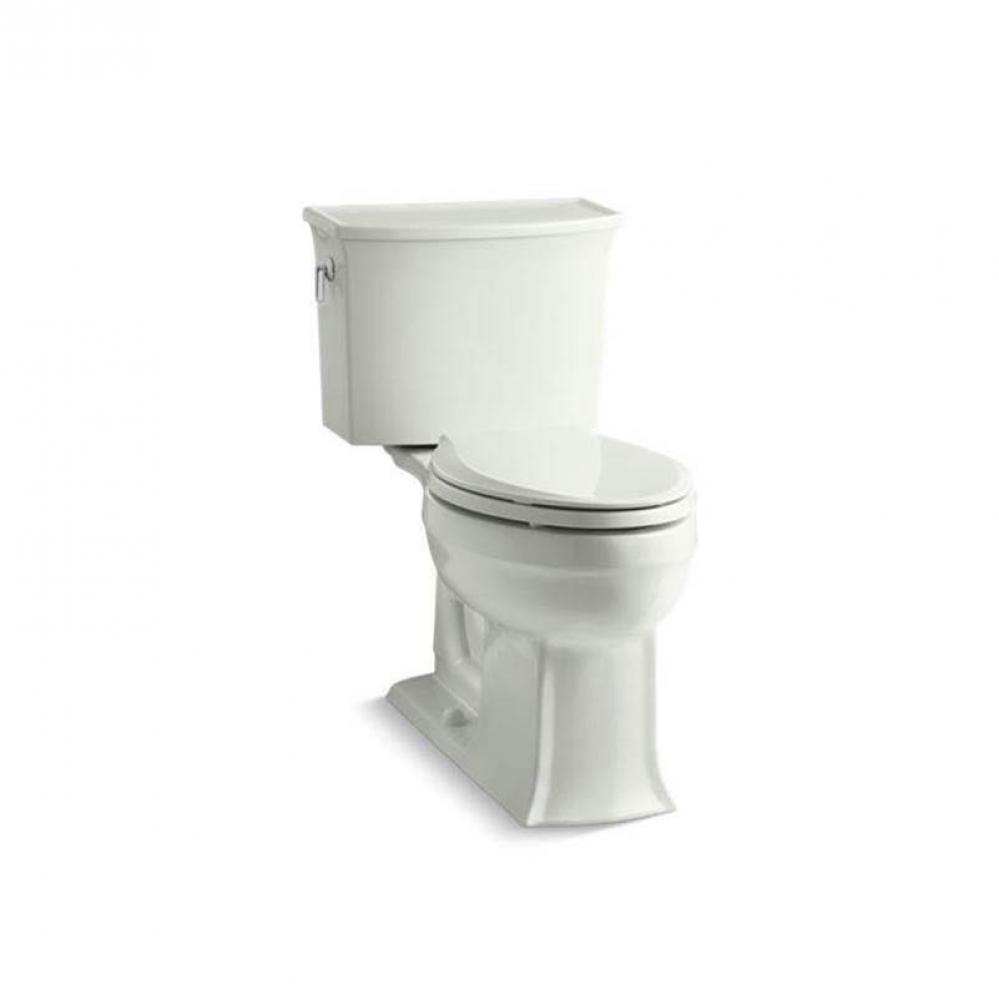 Two-piece elongated toilet, 1.28 gpf