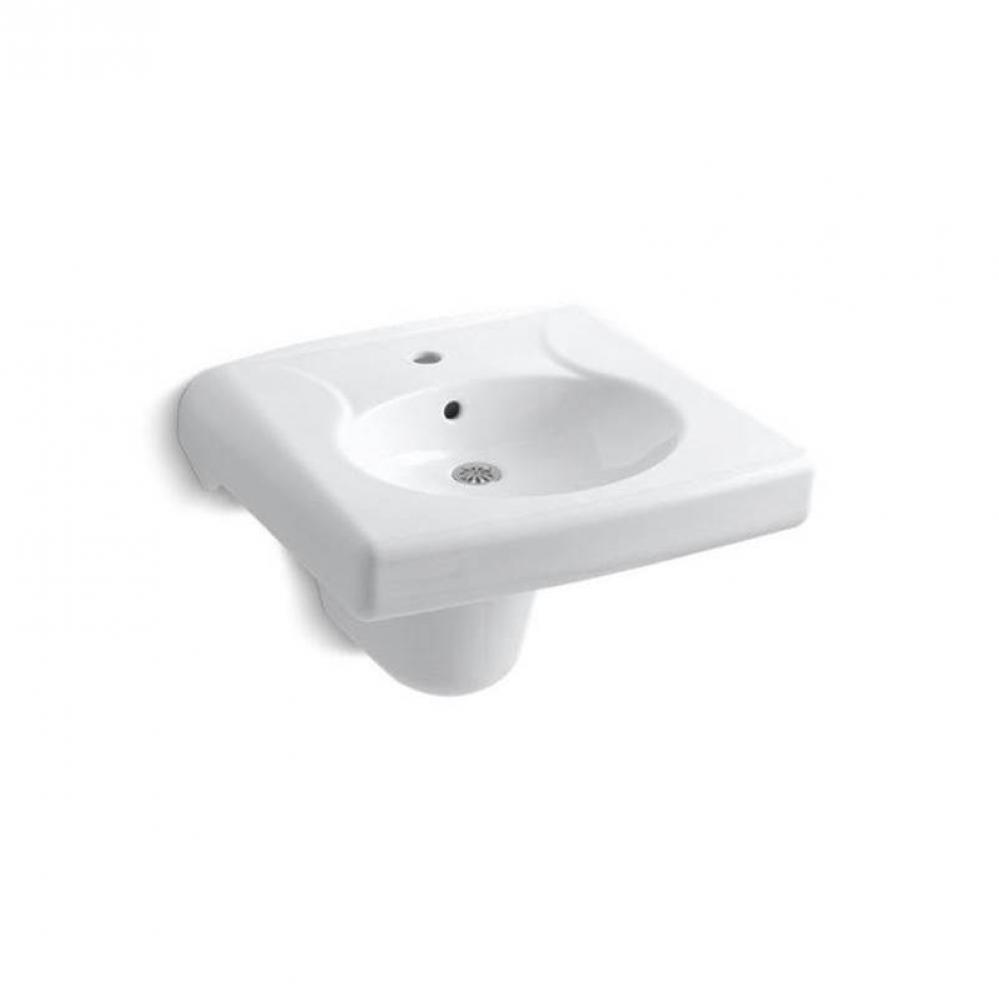 Brenham™ Wall-mount or concealed carrier arm mount commercial bathroom sink and shroud with sing