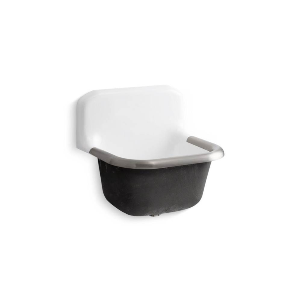 Bannon™ 24'' x 20-1/4'' wall-mount or P-trap mount service sink with rim gua