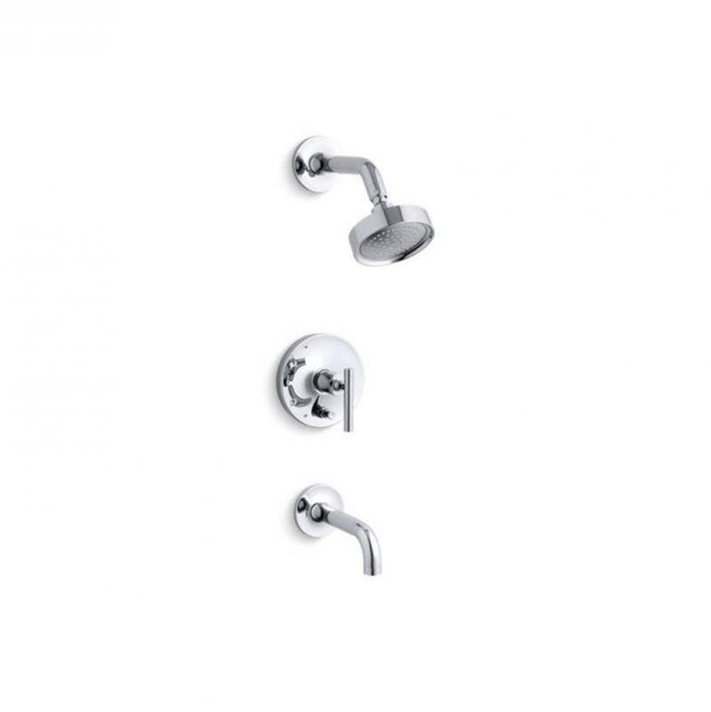 Purist® Rite-Temp® bath and shower trim kit with push-button diverter and lever handle,