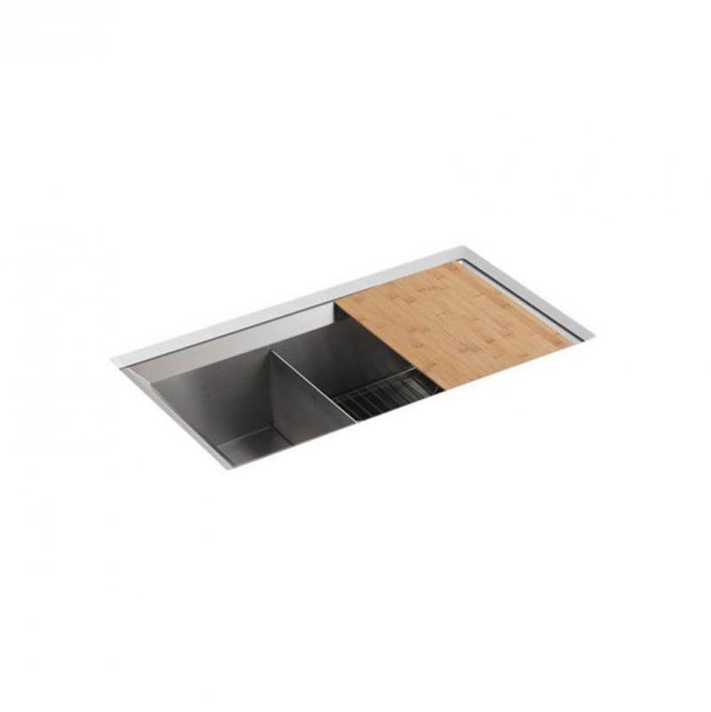 Poise® 33'' undermount double-bowl kitchen sink