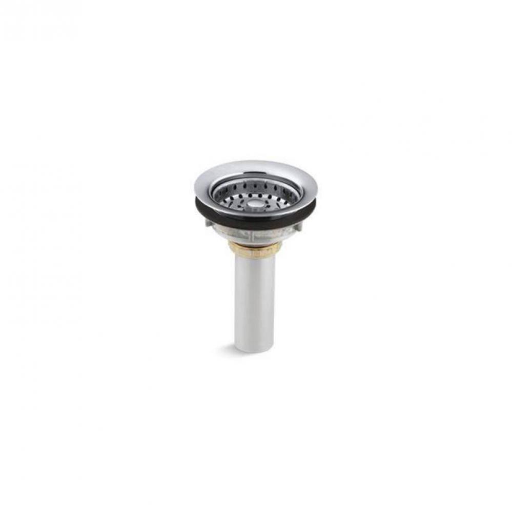 Stainless steel sink drain and strainer with tailpiece for 3-1/2'' to 4'' outl