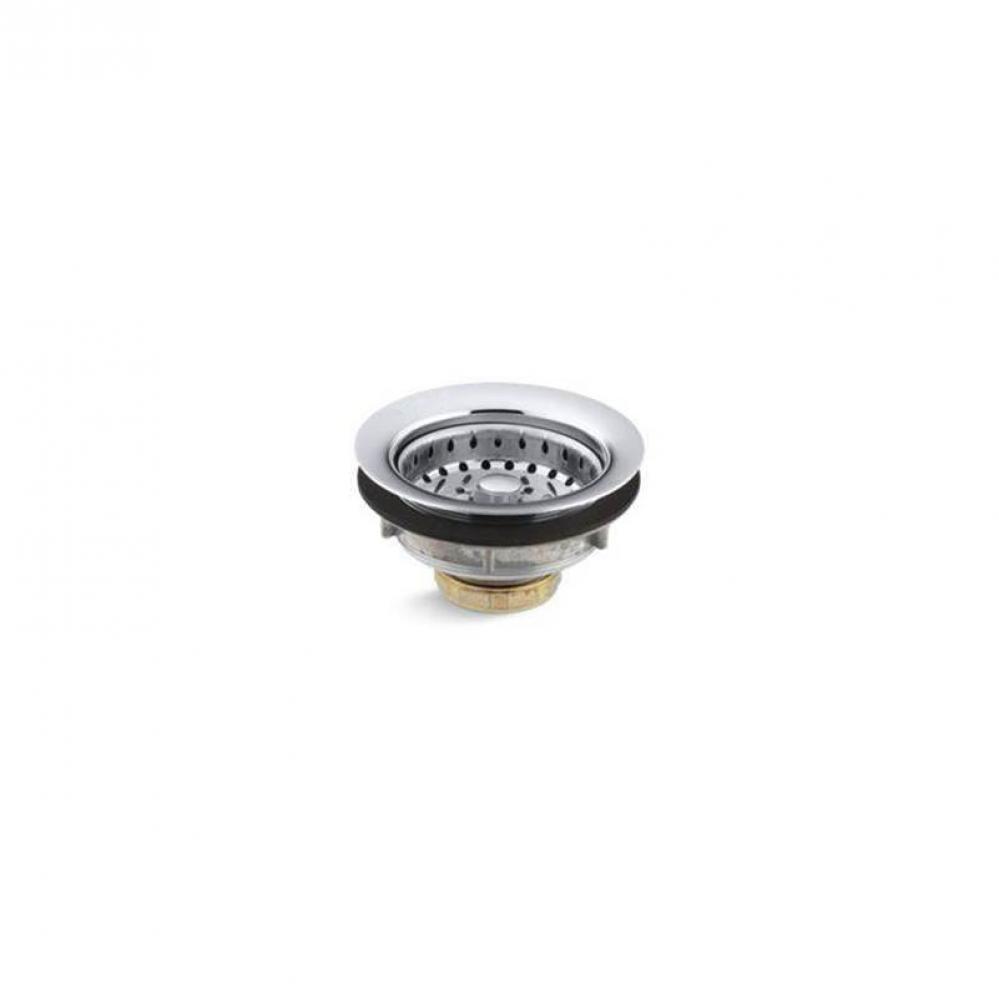 Stainless steel sink drain and strainer for 3-1/2'' to 4'' outlet