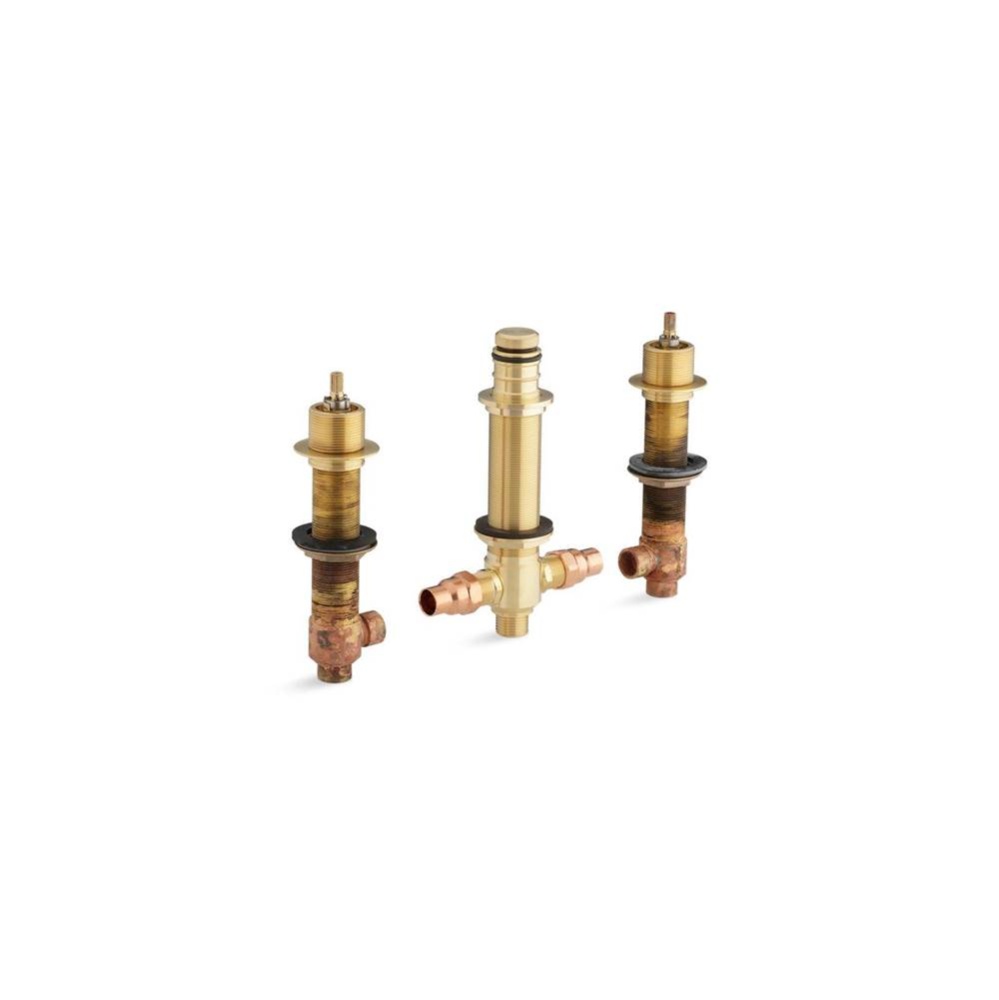 1/2'' ceramic high-flow valve system with diverter for finished-deck or rim-mount instal