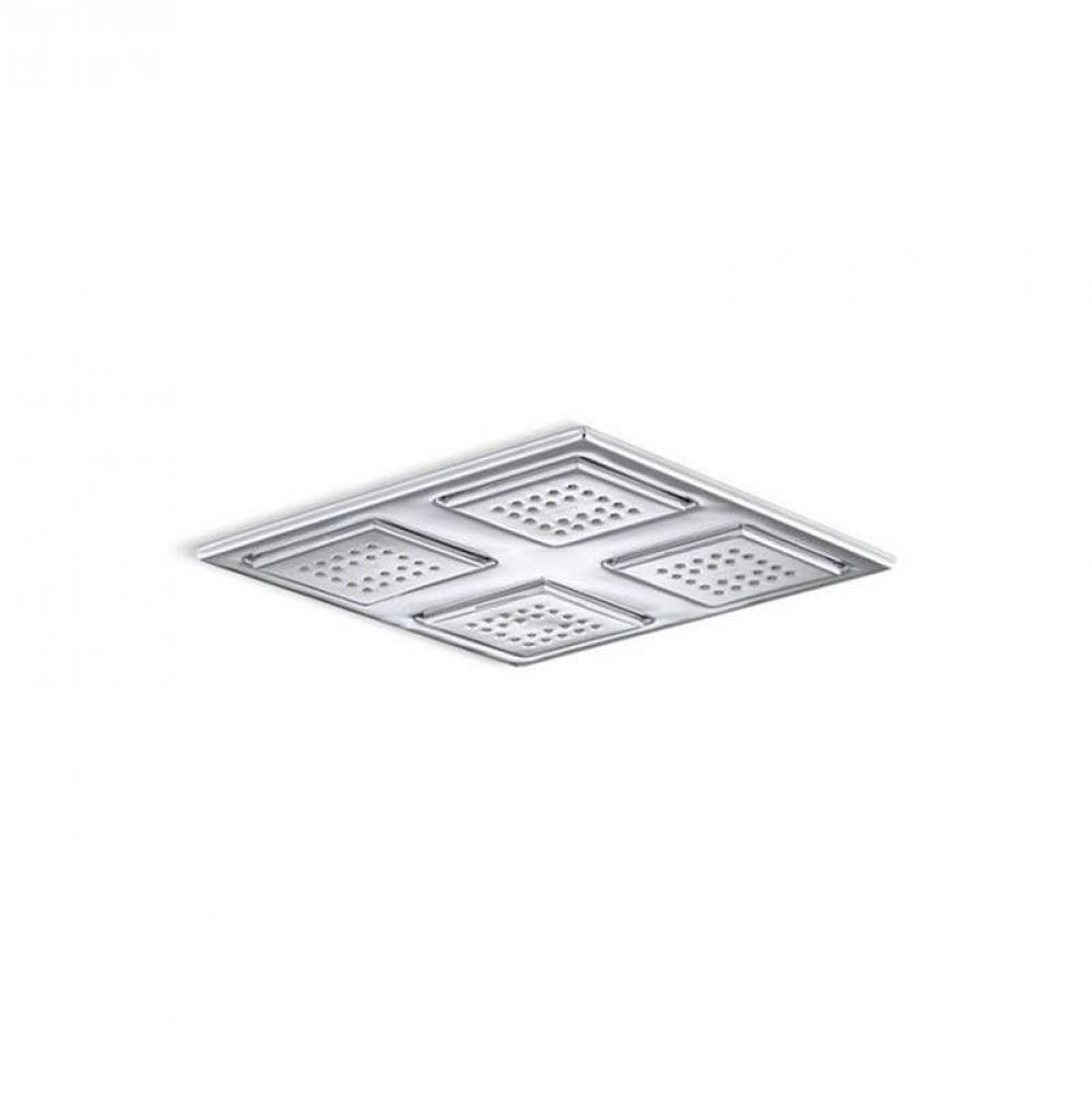 WaterTile® Rain Overhead shower panel with four 22-nozzle sprayheads