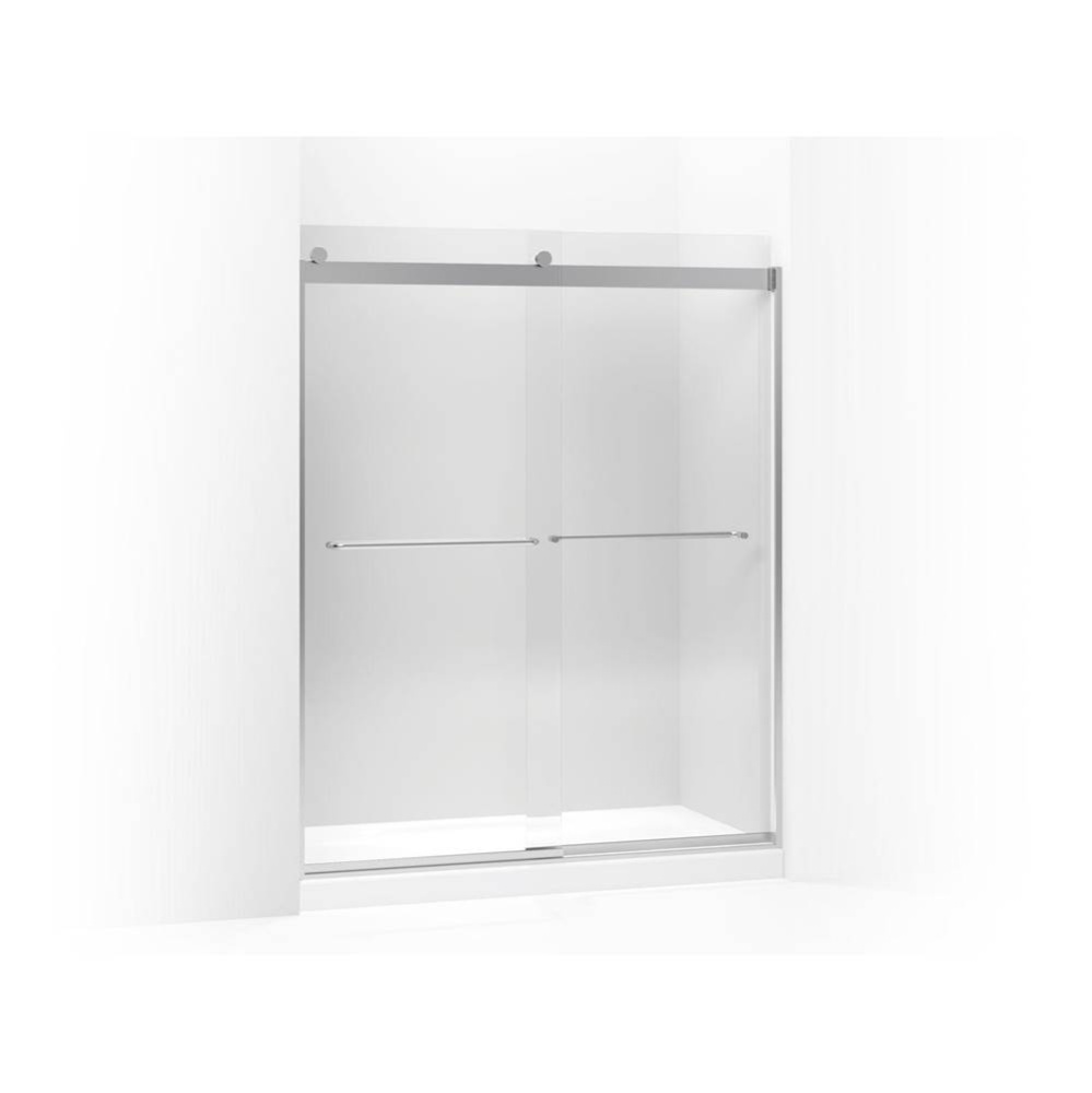 Levity® 74'' H sliding shower door with 1/4''-thick glass