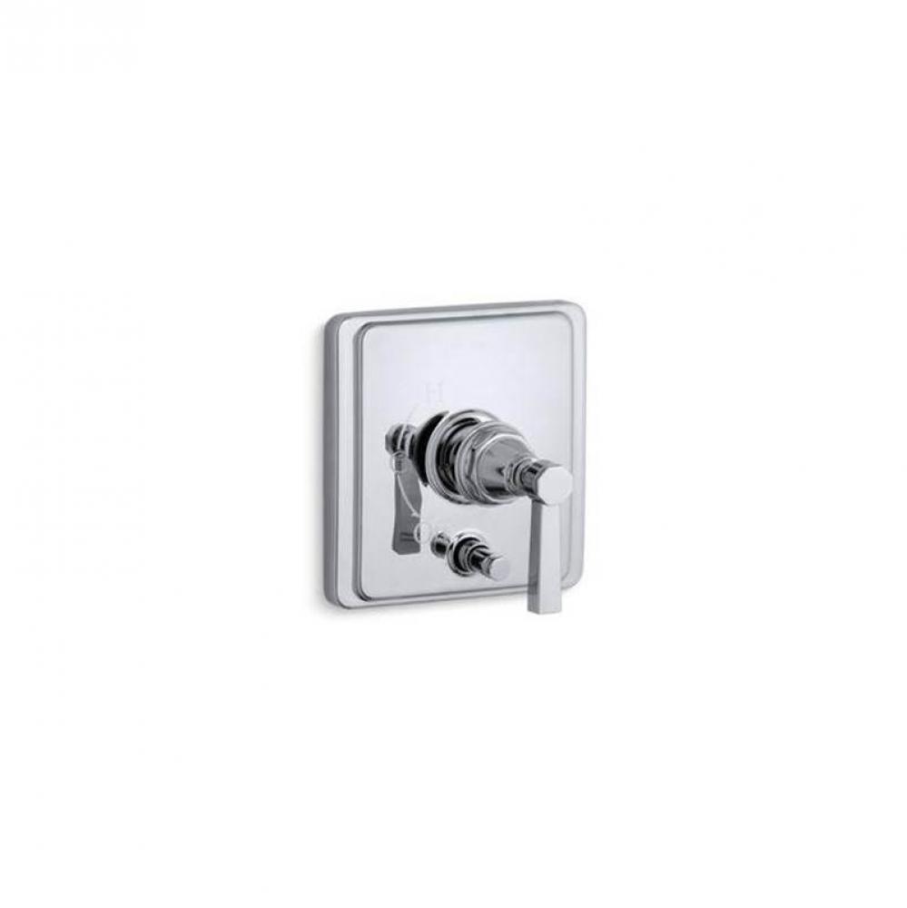 Pinstripe® Rite-Temp® valve trim with push-button diverter and lever handle
